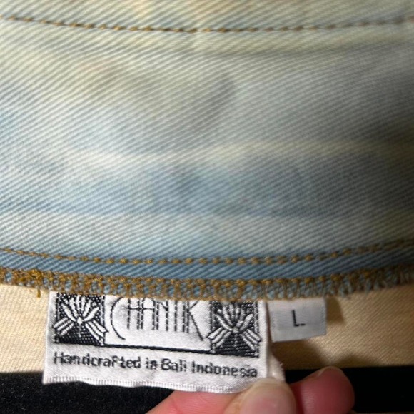 Vintage CHANIK denim shirt jacket Design cotton Large Women's - Picture 3 of 6